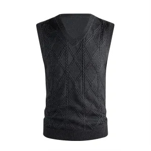 Men's Sweater Vest Classic V Neck Pullover Sweaters Sleeveless Lightweight Casual Slim Fit Knit Vests Waistcoat