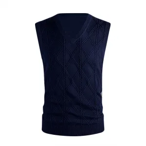 Men's Sweater Vest Classic V Neck Pullover Sweaters Sleeveless Lightweight Casual Slim Fit Knit Vests Waistcoat