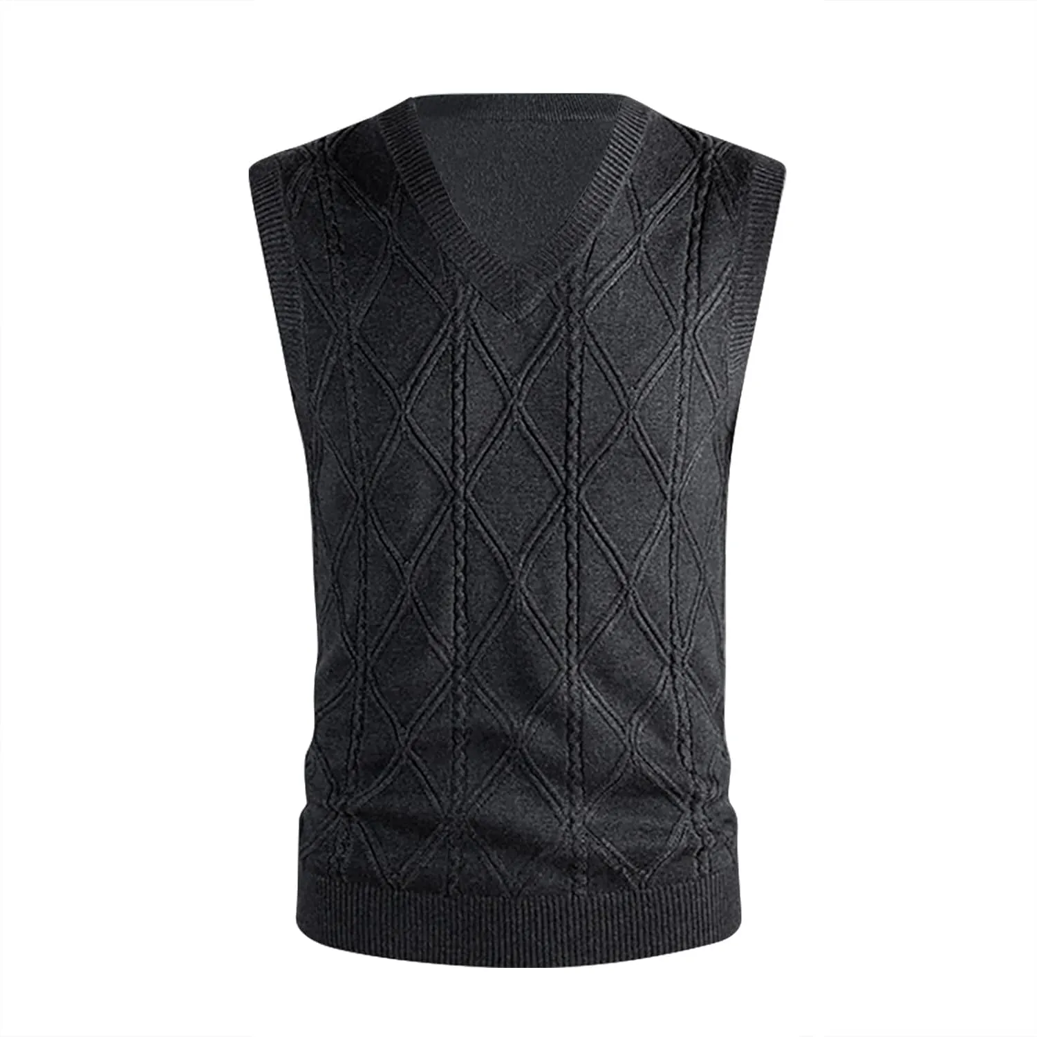Men's Sweater Vest Classic V Neck Pullover Sweaters Sleeveless Lightweight Casual Slim Fit Knit Vests Waistcoat