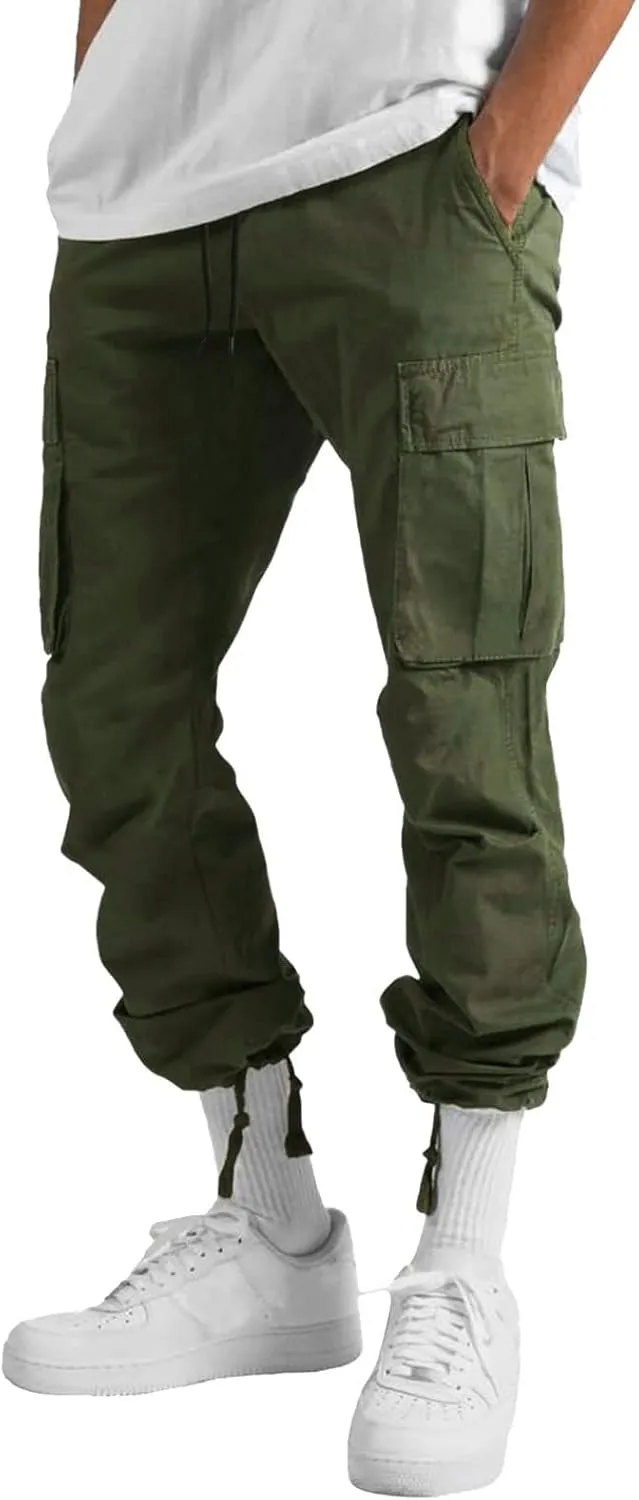 Mens Sweatpants with Pockets Big and Tall 2023 Fleece Cargo Pants for Men Joggers Mens Work Pants Gym Jogging Trousers