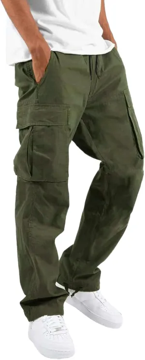 Mens Sweatpants with Pockets Big and Tall 2023 Fleece Cargo Pants for Men Joggers Mens Work Pants Gym Jogging Trousers