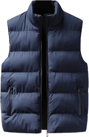 Men's Vest Jacket Puffer Vest Casual Winter Warm Zipper Sleeveless Vest Jacket Coat Outwear Tops Vests, L-7XL
