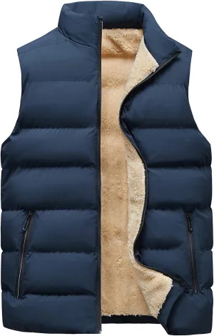 Men's Vest Jacket Puffer Vest Casual Winter Warm Zipper Sleeveless Vest Jacket Coat Outwear Tops Vests, L-7XL