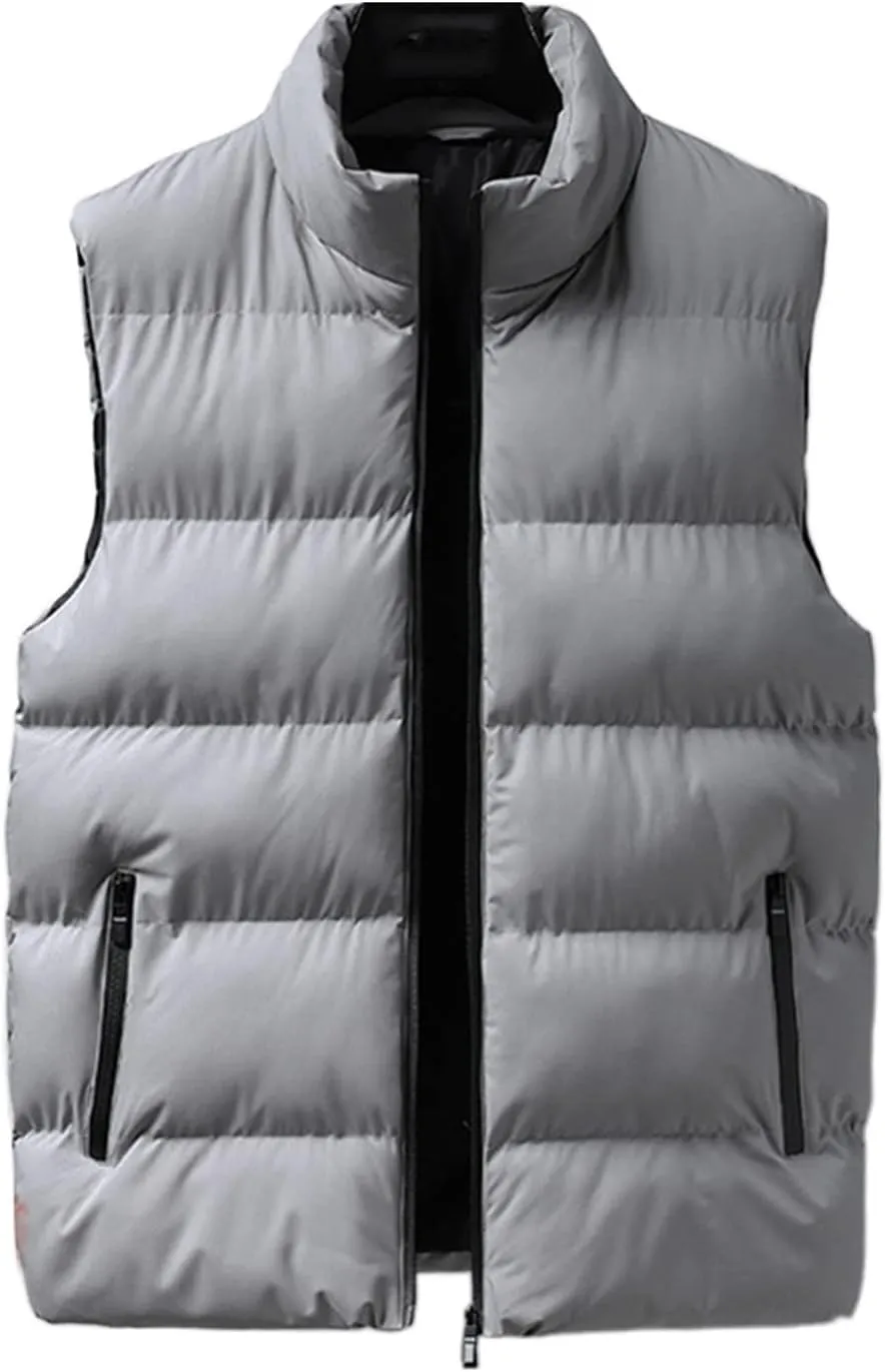 Men's Vest Jacket Puffer Vest Casual Winter Warm Zipper Sleeveless Vest Jacket Coat Outwear Tops Vests, L-7XL