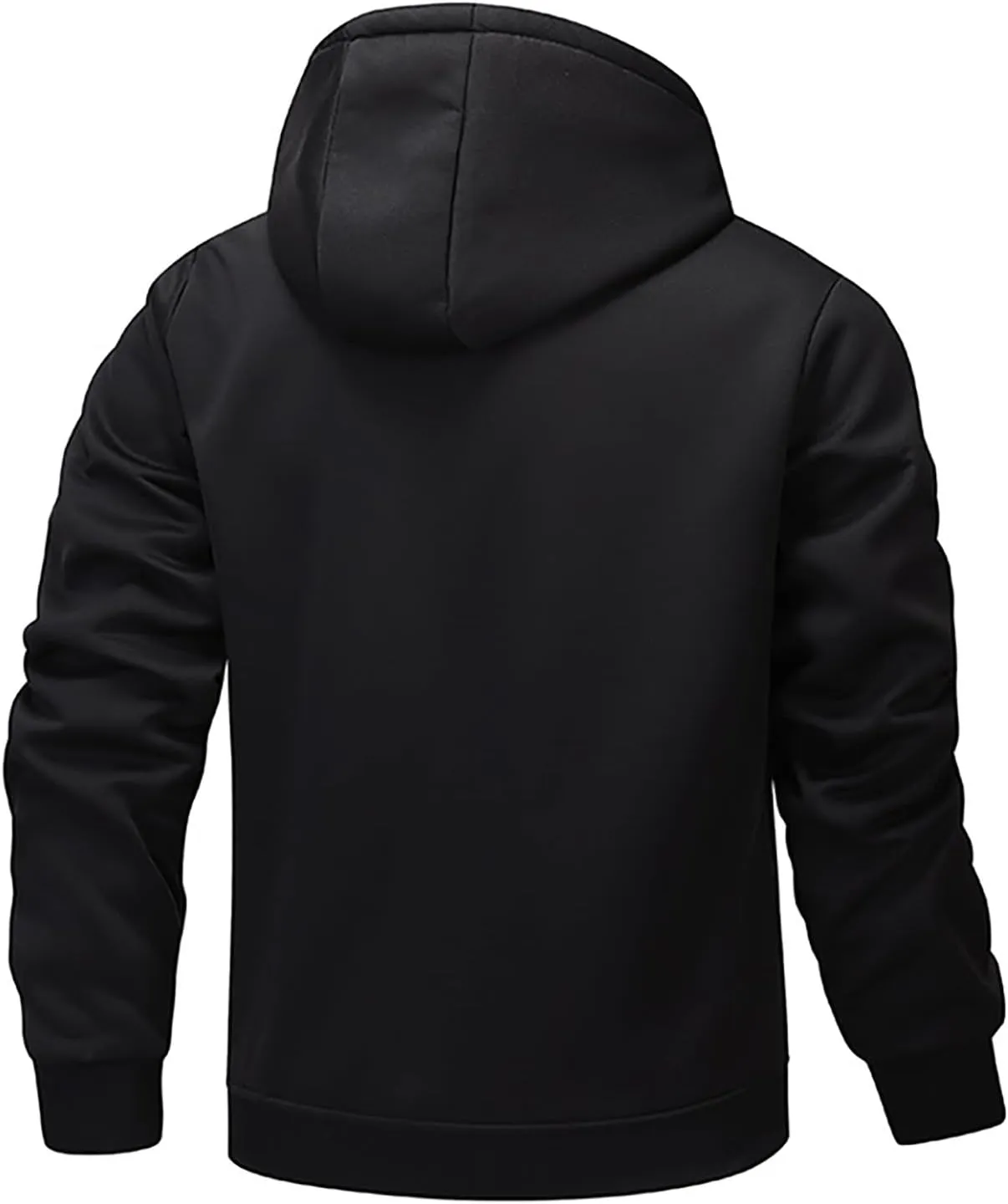 Mens Winter Fleece Hoodies Full Zip Jacket Warm Sherpa Lined Zipper Sweatshirt Outerwear Casual Thick Hoodie Jackets