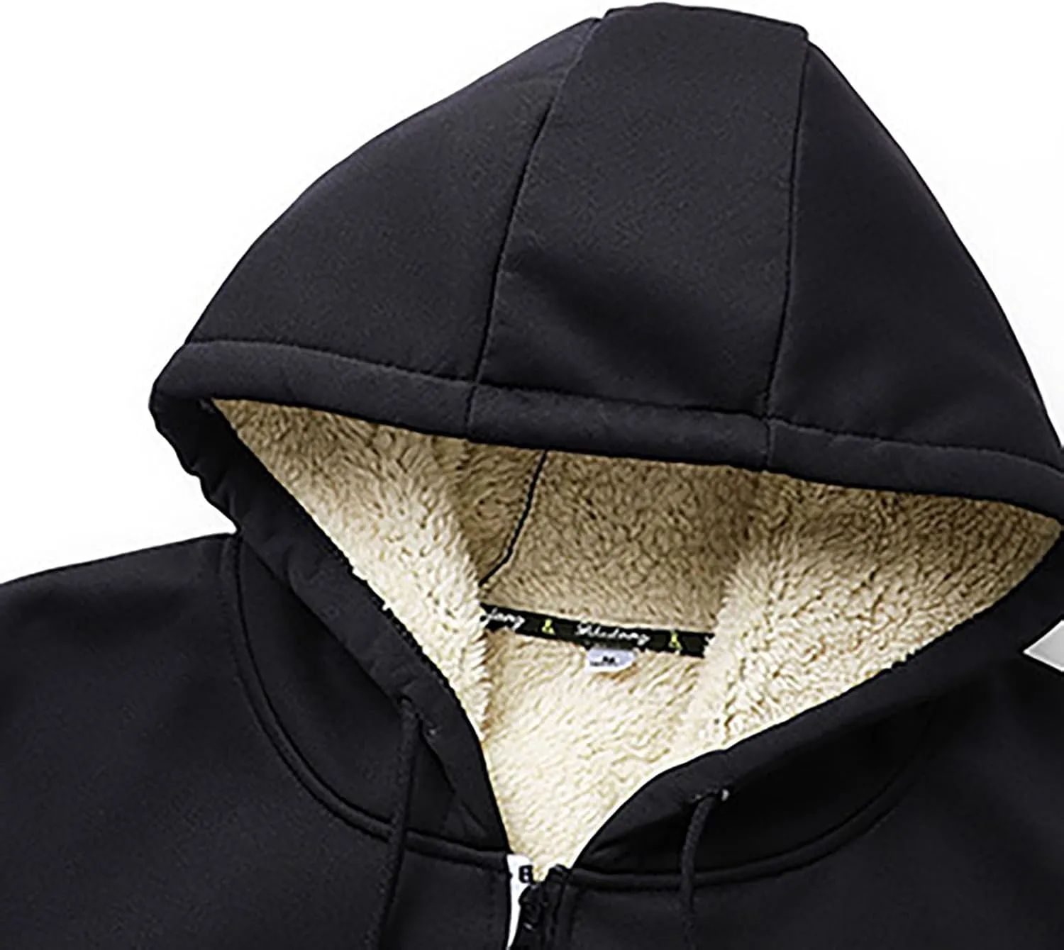Mens Winter Fleece Hoodies Full Zip Jacket Warm Sherpa Lined Zipper Sweatshirt Outerwear Casual Thick Hoodie Jackets
