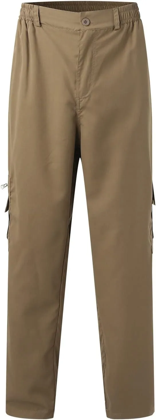 Mens Workout Cargo Sweatpants Drawstring Men's Outdoor Work Military Tactical Pants Lightweight Rip-Stop Casual Cargo