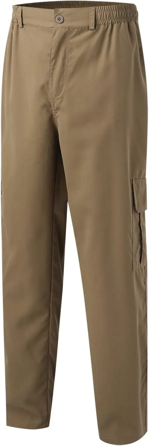 Mens Workout Cargo Sweatpants Drawstring Men's Outdoor Work Military Tactical Pants Lightweight Rip-Stop Casual Cargo