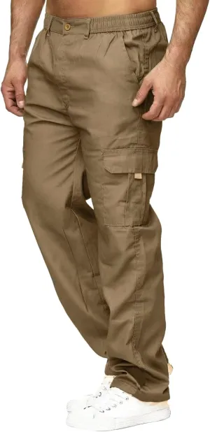 Mens Workout Cargo Sweatpants Drawstring Men's Outdoor Work Military Tactical Pants Lightweight Rip-Stop Casual Cargo