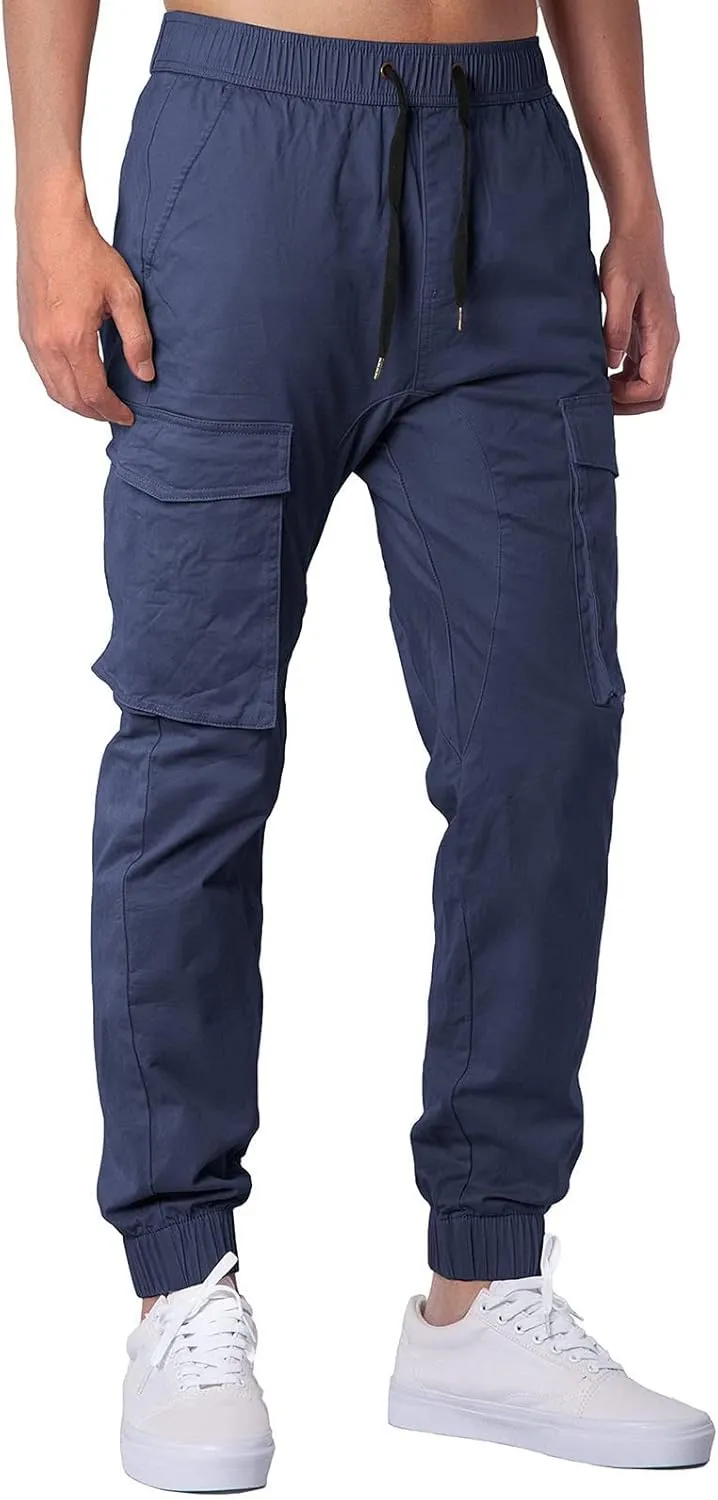 Mens Workout Cargo Sweatpants Drawstring Sports Jogger for Men Workout Sport Work Hiking Pants Men's Athletic Trouser
