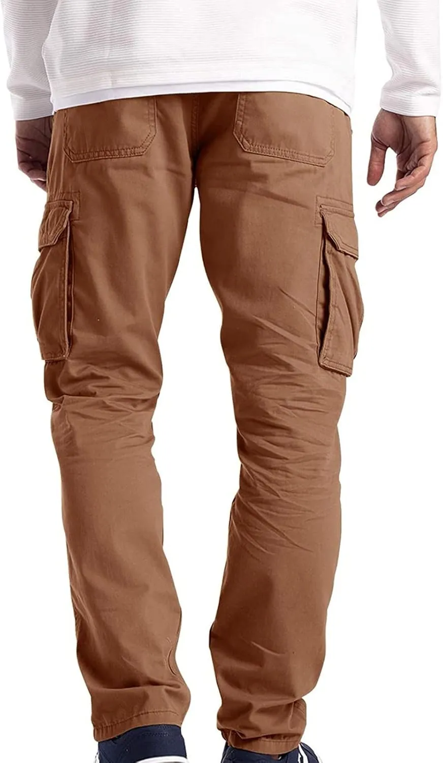 Mens Workout Cargo Sweatpants Loose Beach Pants Men's Heavyweight Fleece Cargo Sweatpants Stretch Elastic with Pocket