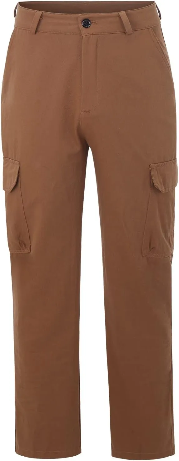 Mens Workout Cargo Sweatpants Loose Beach Pants Men's Heavyweight Fleece Cargo Sweatpants Stretch Elastic with Pocket