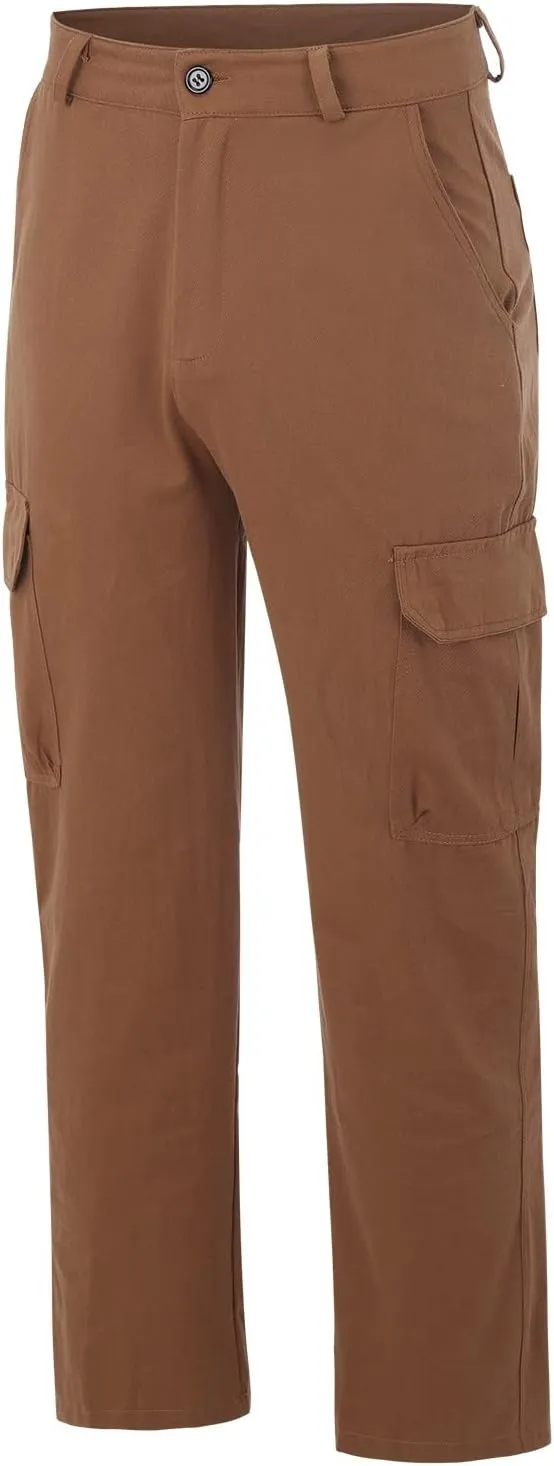 Mens Workout Cargo Sweatpants Loose Beach Pants Men's Heavyweight Fleece Cargo Sweatpants Stretch Elastic with Pocket