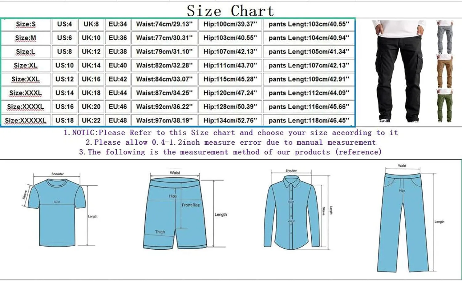 Mens Workout Cargo Sweatpants Loose Beach Pants Men's Heavyweight Fleece Cargo Sweatpants Stretch Elastic with Pocket