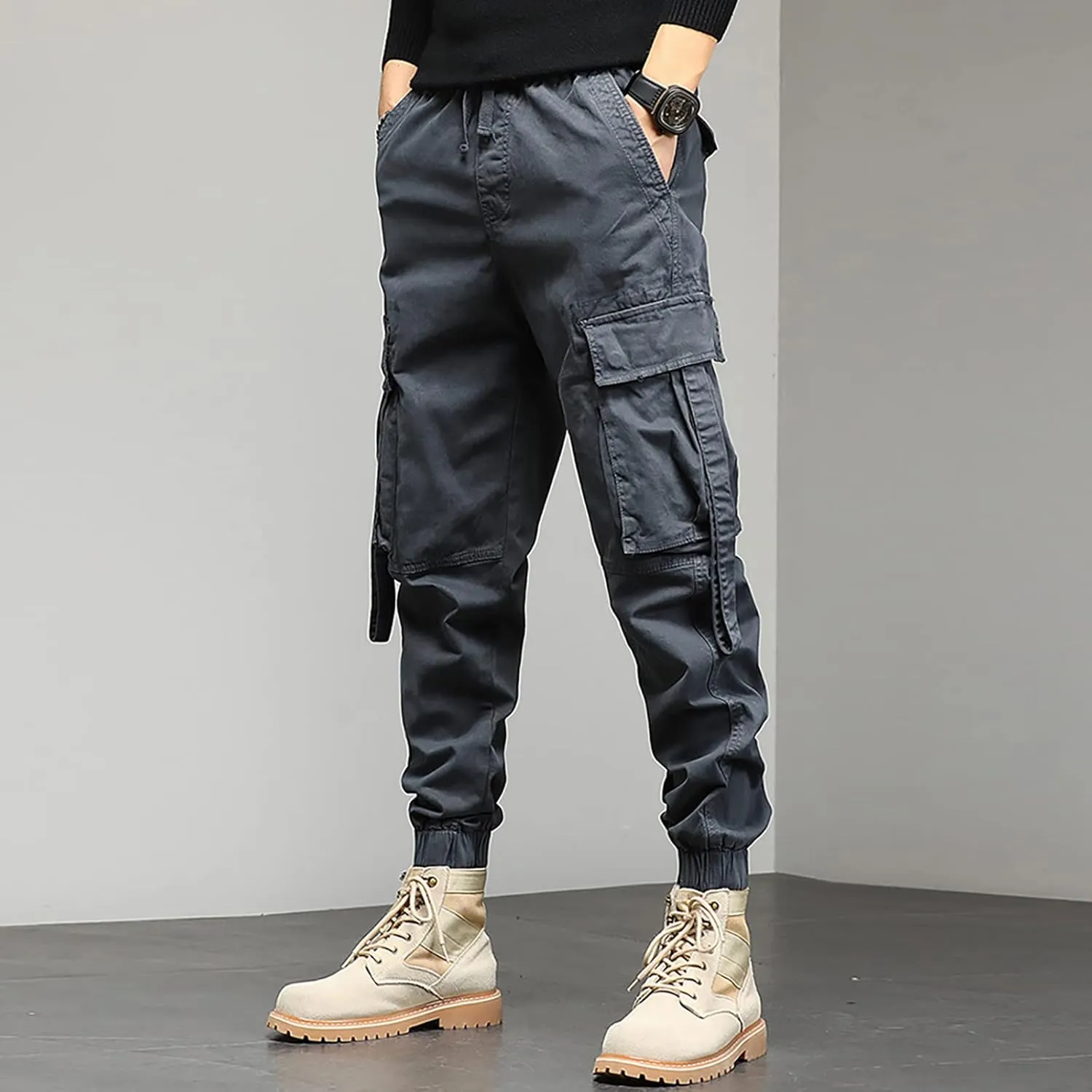 Mens Workout Cargo Sweatpants Sweatpants Long Pants Workout Trousers Men's Fleece Sweatpants Cotton Soft Sherpa Lined