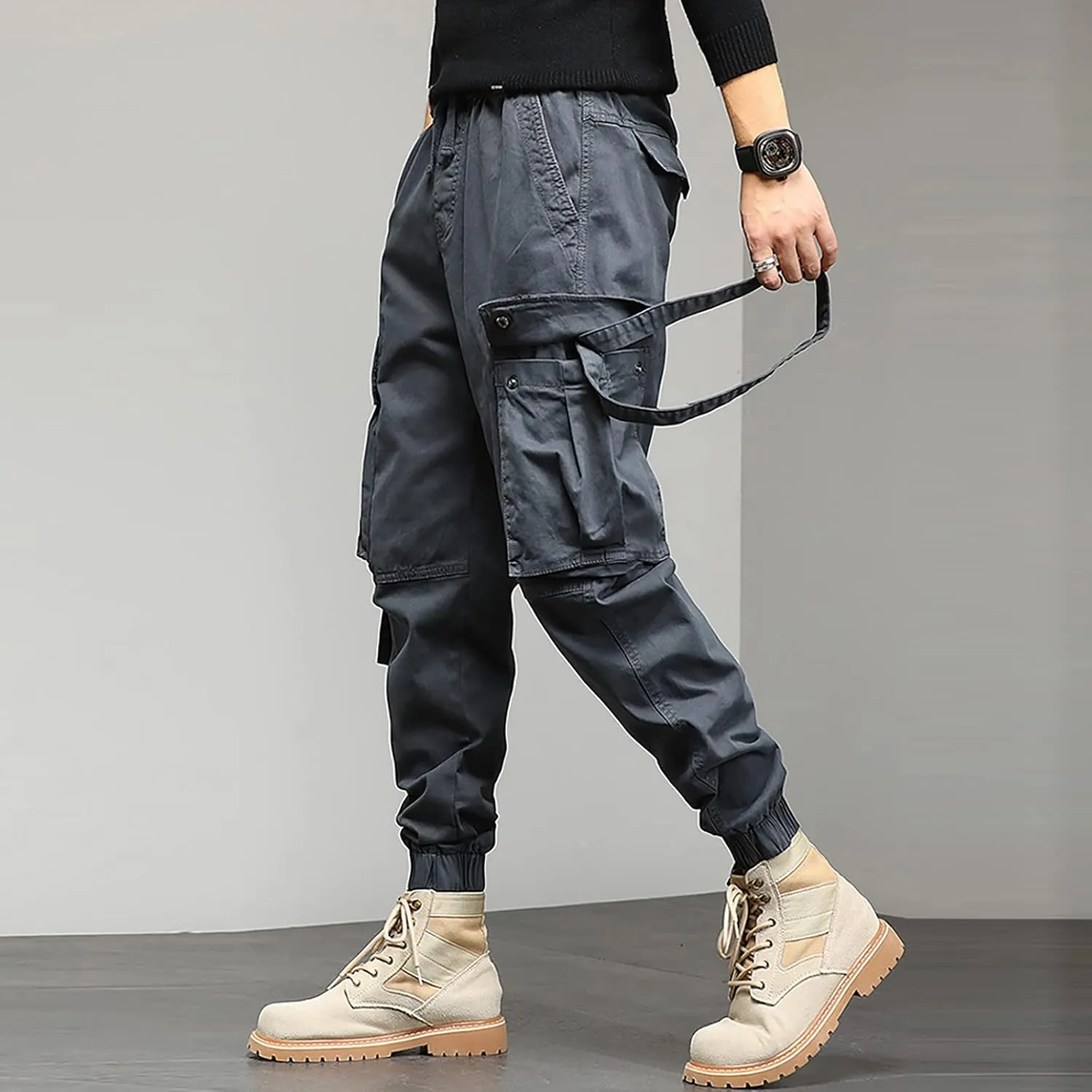 Mens Workout Cargo Sweatpants Sweatpants Long Pants Workout Trousers Men's Fleece Sweatpants Cotton Soft Sherpa Lined