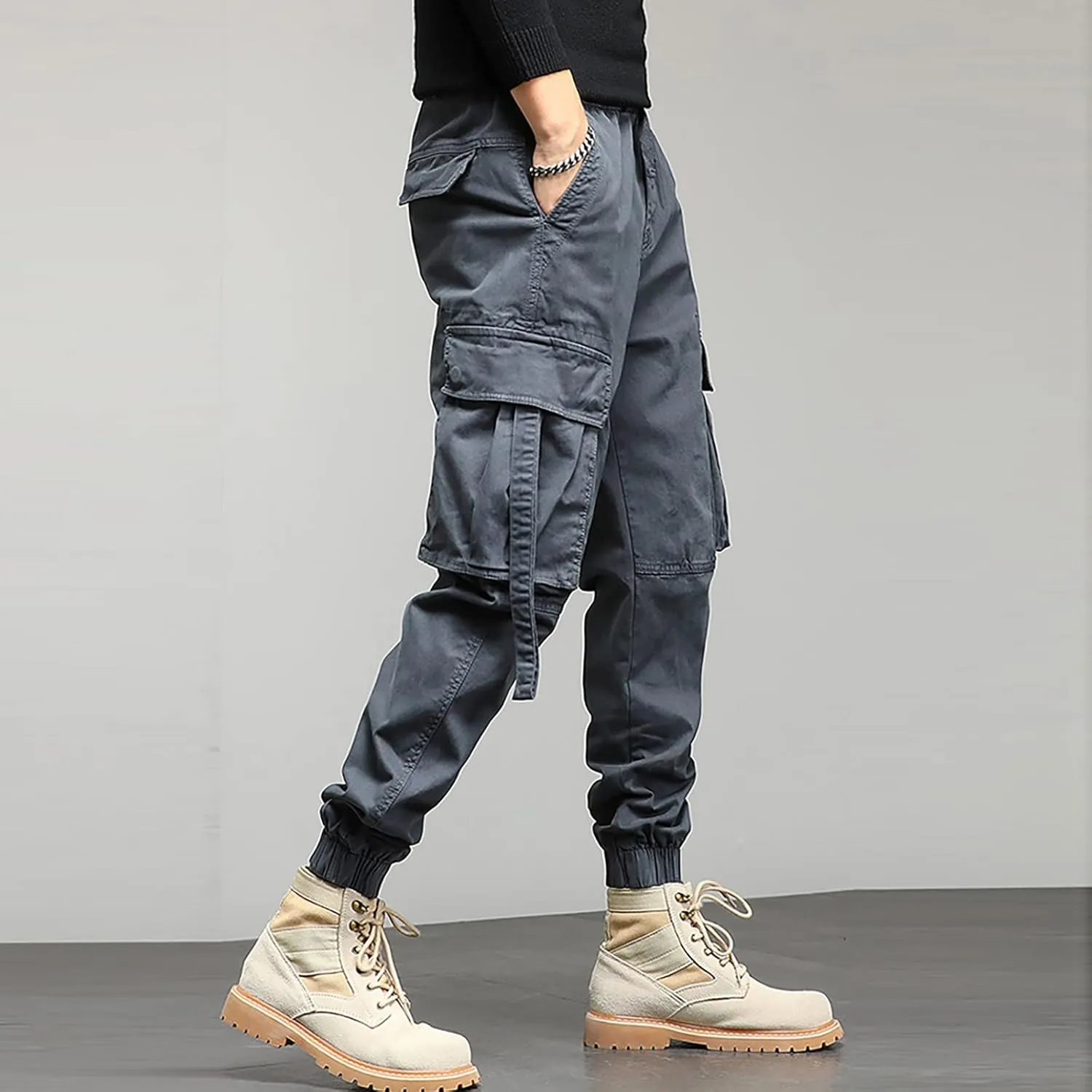 Mens Workout Cargo Sweatpants Sweatpants Long Pants Workout Trousers Men's Fleece Sweatpants Cotton Soft Sherpa Lined