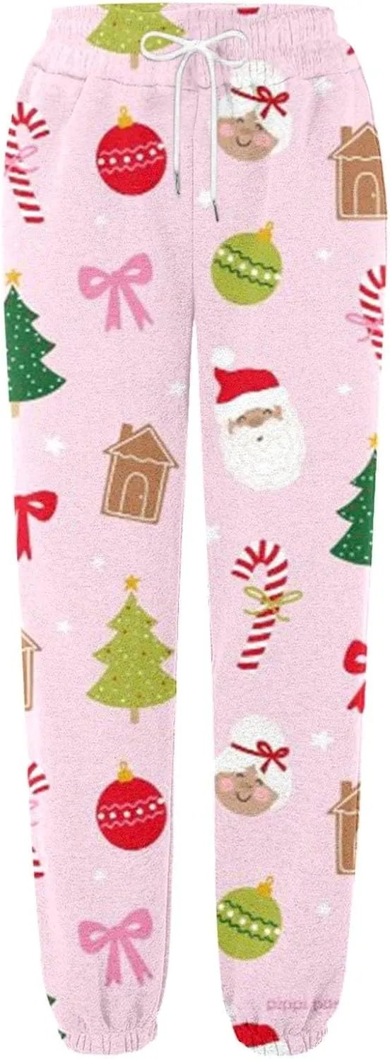 Merry Christmas Sweatpants Sweatpants Workout Active Joggers Pants Baggy Bottoms Winter Christmas Printed Christmas