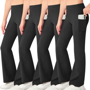 NORMOV Girl's Bootcut Yoga Pants with Pockets,High Waisted Casual Kids Bell Bottoms Pants