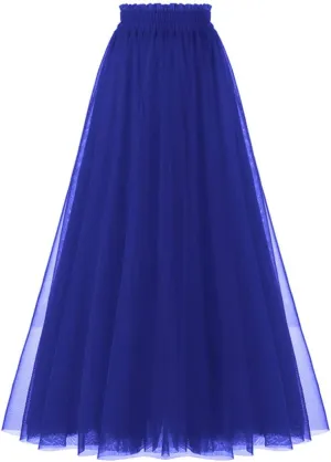 OBBUE Women's A Line Tulle Party Evening Tutu Skirts Tea Length