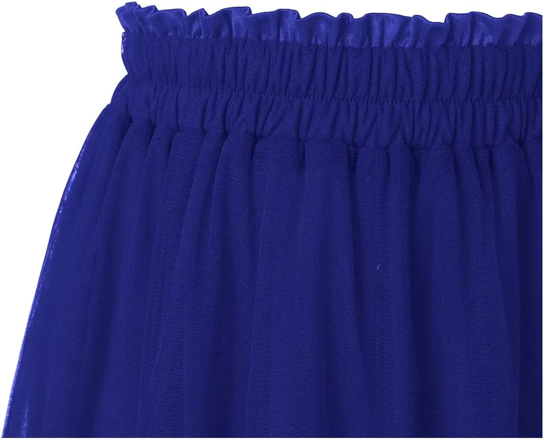 OBBUE Women's A Line Tulle Party Evening Tutu Skirts Tea Length