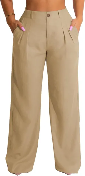 Palazzo Pants for Women Flowy Wide Leg High Waisted Trousers Long Dressy Bottoms