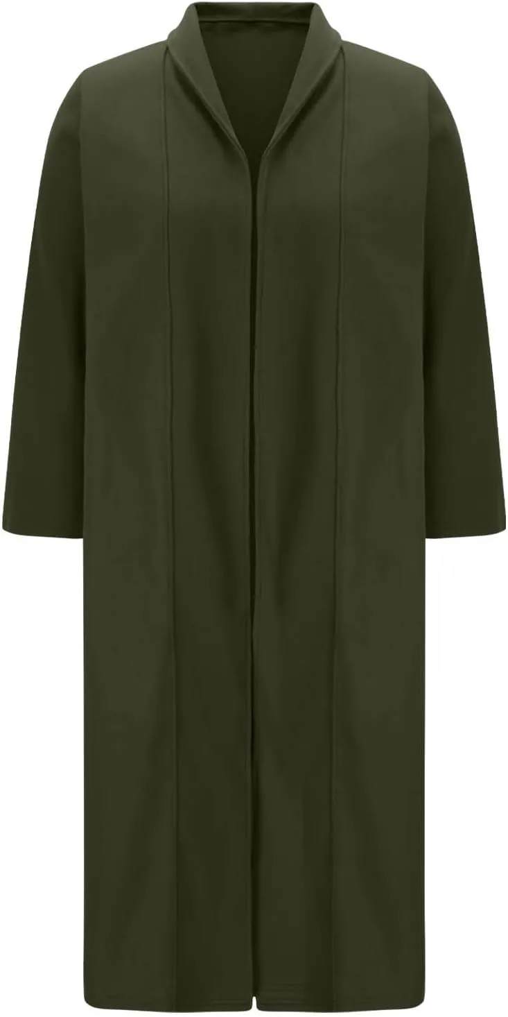 Pea Coats for Women Wool Pea Coat Fall Winter Knee Length Classic Elegant Trench Coat Thick Warm Open Front Overcoat
