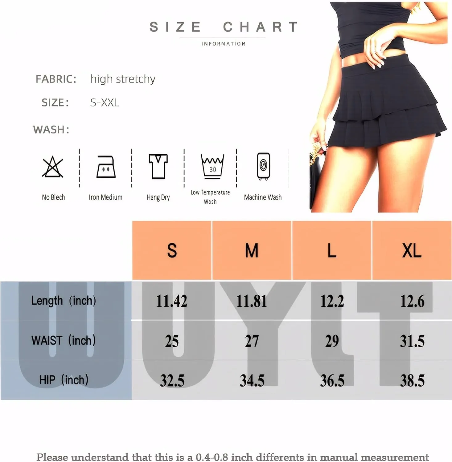 Pleated Ruffle Mini Skort Women High Stretchy Sexy Skirt with Shorts Underneath 2025
