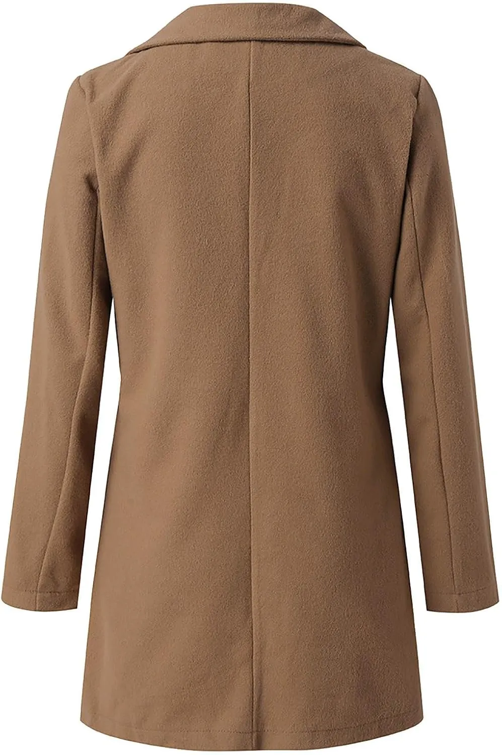 Plus Size Business Blazer Jackets for Women Wool Blend Trench Coats Notched Lapel Collar Open Front Jackets