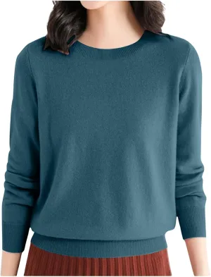 Pullover Sweaters for Women Solid Basic Long Sleeve Pullovers Top Crewneck Plus Size Sweater Chunky Sweater S-3XL
