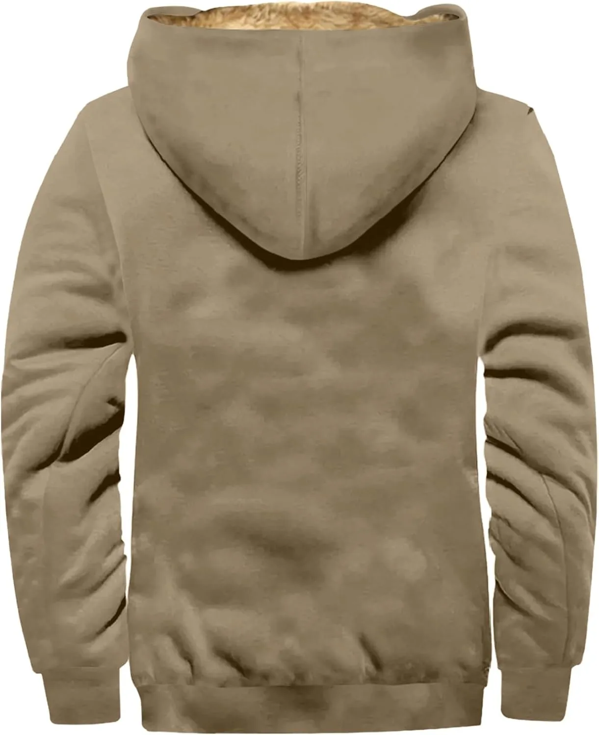 RTRDE Mens Casual Jacket Zip Up Hoodie Sweatershirts Sherpa Lined Fleece Jacket Winter Warm Coats Jackets, M-7XL