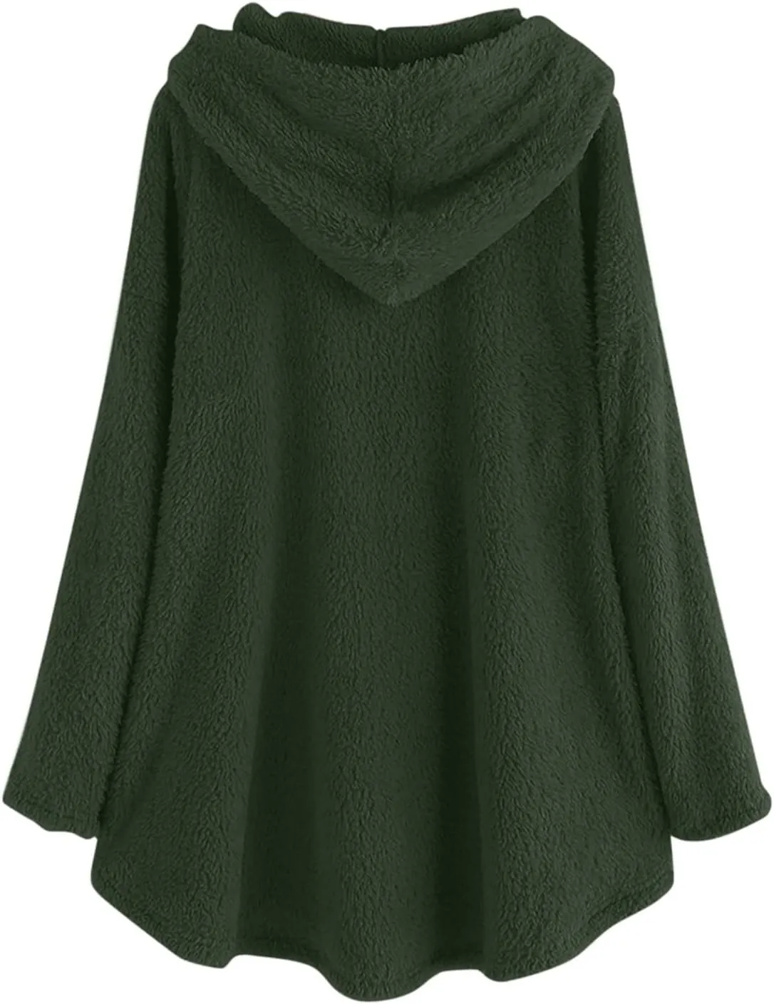 SGASY Womens Fuzzy Jacket Hooded Cardigan Open Front Buuton Coat Outwear with Pockets Womens Fall Fashion 2023