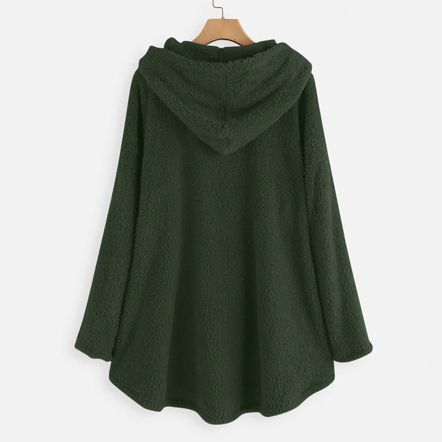 SGASY Womens Fuzzy Jacket Hooded Cardigan Open Front Buuton Coat Outwear with Pockets Womens Fall Fashion 2023