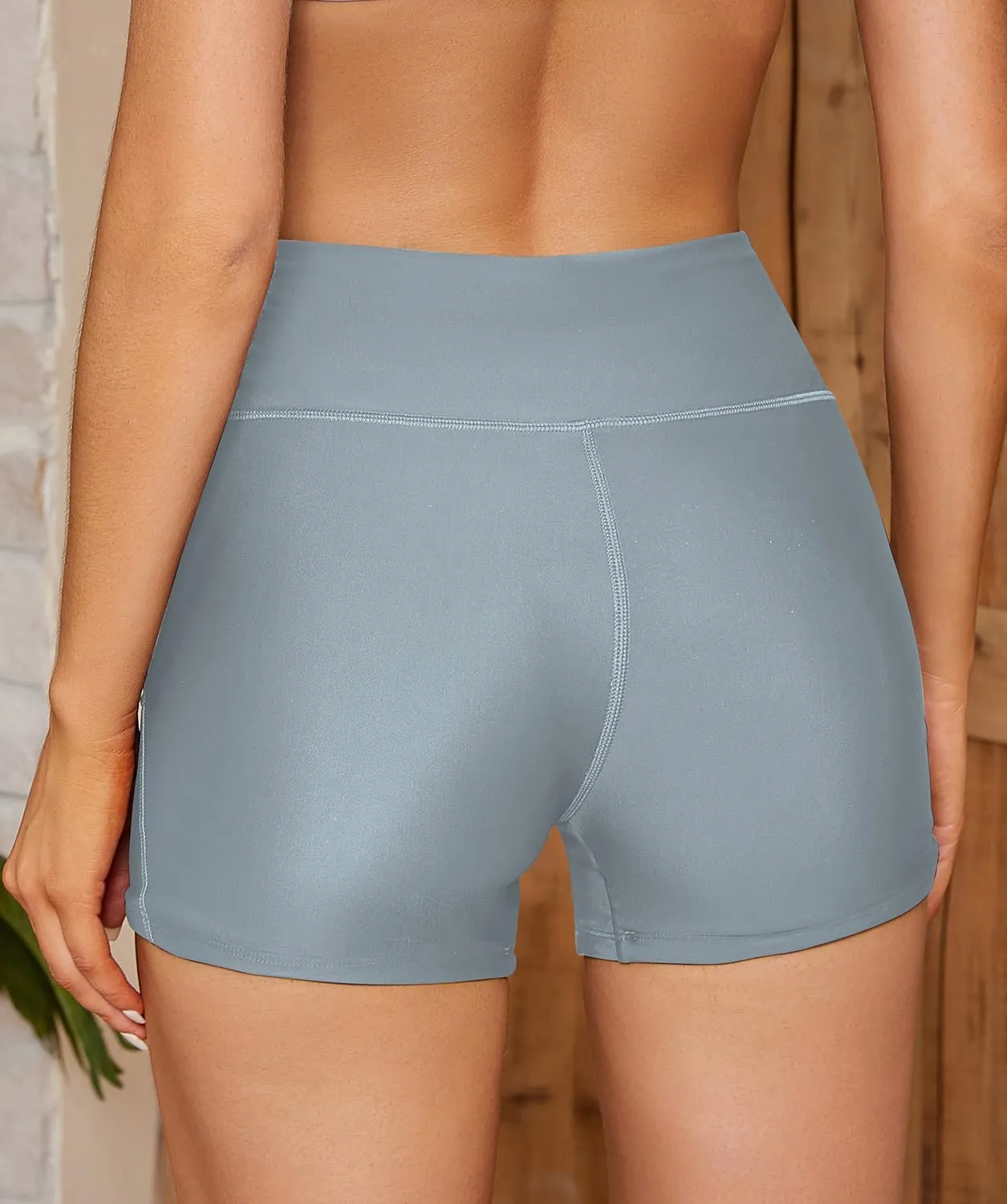 SHEKINI Women's Swim Shorts High Waisted Bathing Suit Bottoms Quick Dry Swimsuit Board Shorts