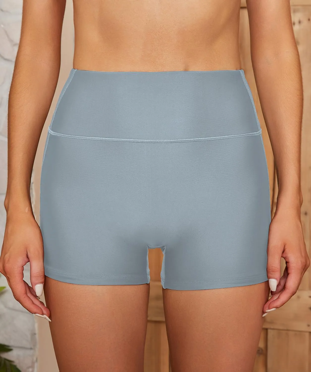 SHEKINI Women's Swim Shorts High Waisted Bathing Suit Bottoms Quick Dry Swimsuit Board Shorts