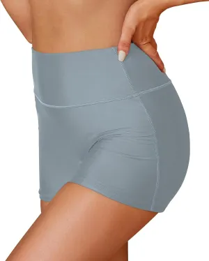 SHEKINI Women's Swim Shorts High Waisted Bathing Suit Bottoms Quick Dry Swimsuit Board Shorts