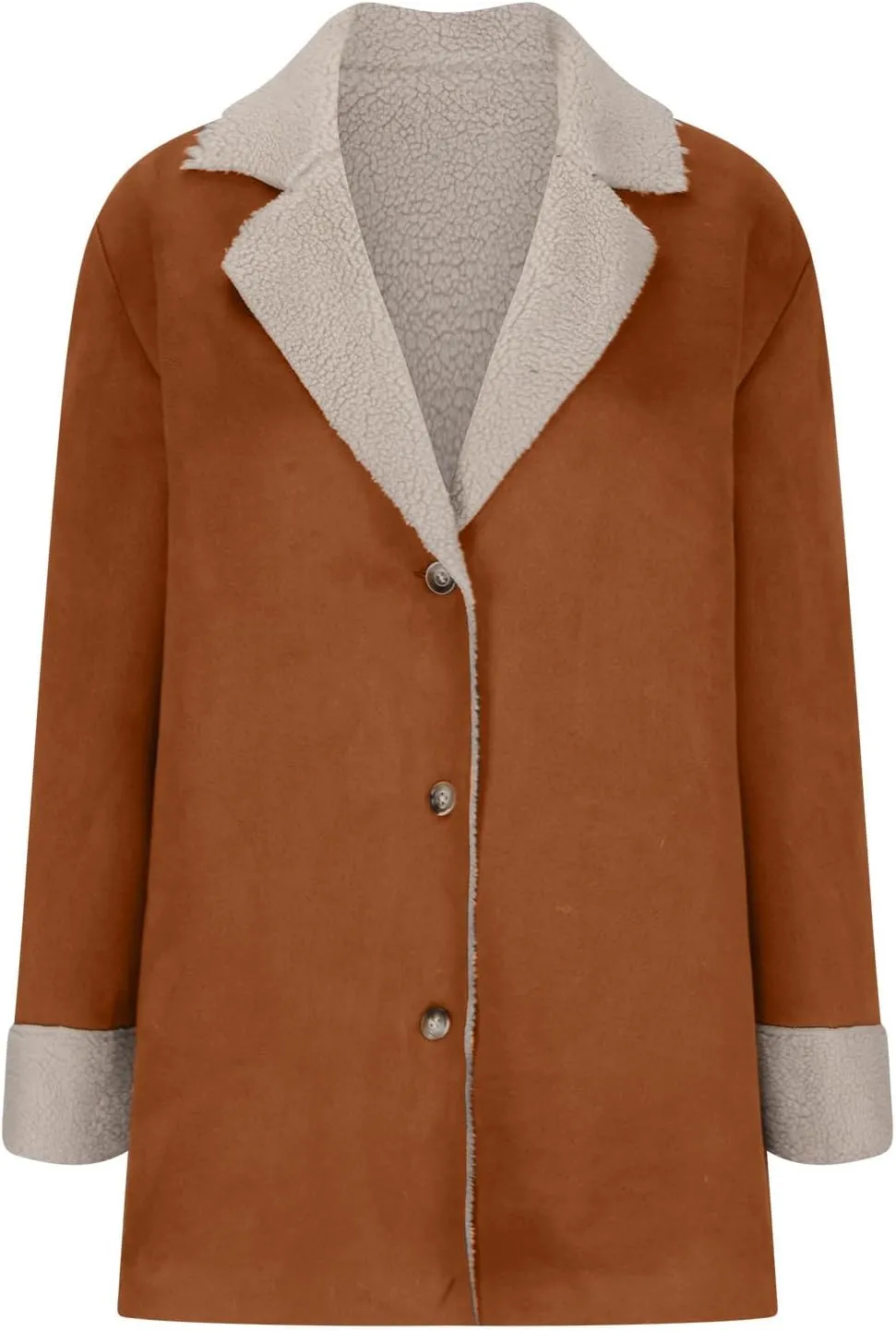 Sherpa Lined Jackets for Women Winter Suede Coats Long Trench Coat Single Breasted Overcoats Long Coats