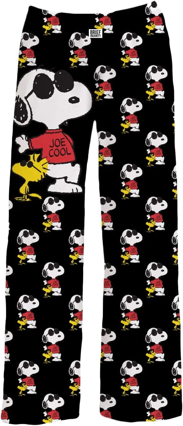 Snoopy Unisex Lounge Pajama Pants - Comfy, Loose-Fit, Ultra-Soft - Snoopy Joe Cool Sleep Bottoms