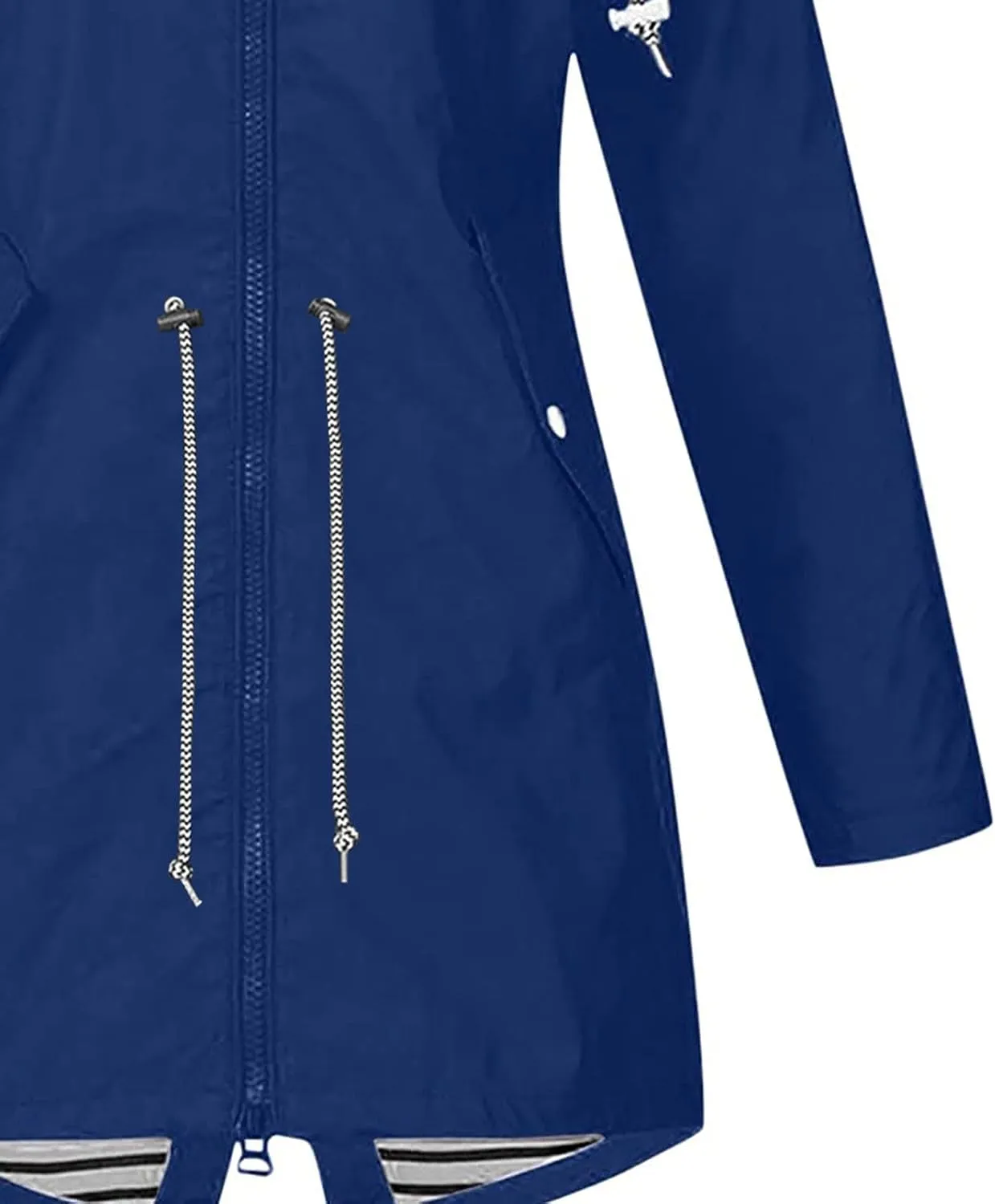 STYESH Raincoat Women Waterproof Long Hooded Trench Coats Striped Lined Windbreaker Travel Jacket Plus Size Raincoat Jackets