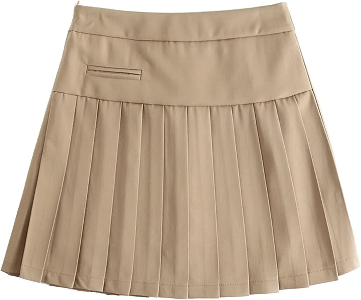 Summer High Waisted Pleated Mini Skirts Womens Sexy Black Mini Skirts Vintage Plaid Tennis Skirts Brown Zipper A-line Skirts