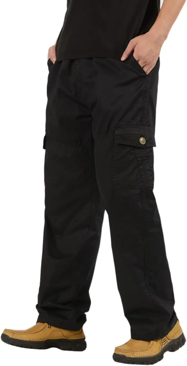 Sweatpants for Men with Pockets Pant Hiking Jogger Classic Fit Multi Pockets Autumn & Winter Pants for Men Drawstring