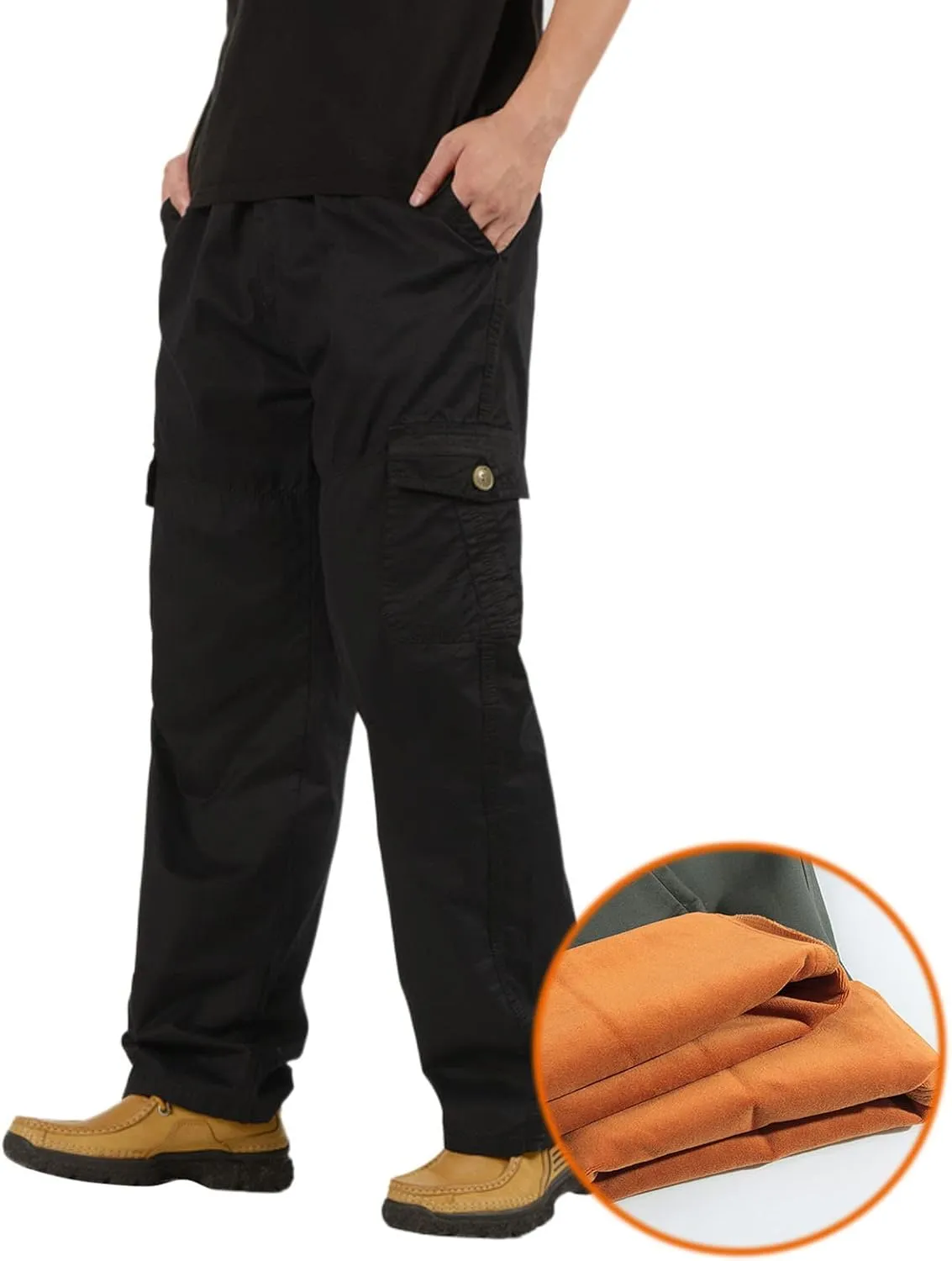 Sweatpants for Men with Pockets Pant Hiking Jogger Classic Fit Multi Pockets Autumn & Winter Pants for Men Drawstring
