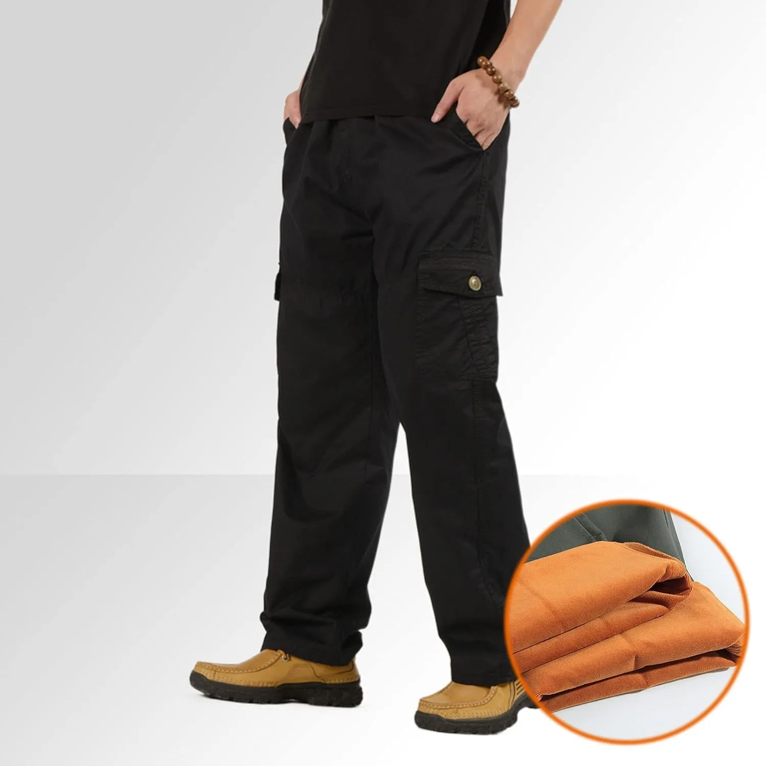 Sweatpants for Men with Pockets Pant Hiking Jogger Classic Fit Multi Pockets Autumn & Winter Pants for Men Drawstring
