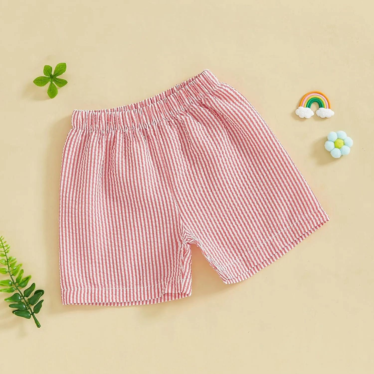 Toddler Baby Boy Girl Shorts Summer Casual Elastic Waist Striped Shorts Pants Boxer Bottoms