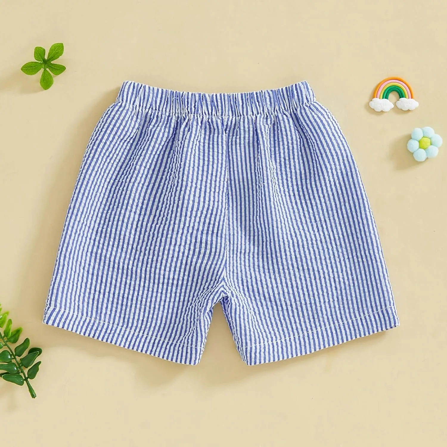 Toddler Baby Boy Girl Shorts Summer Casual Elastic Waist Striped Shorts Pants Boxer Bottoms