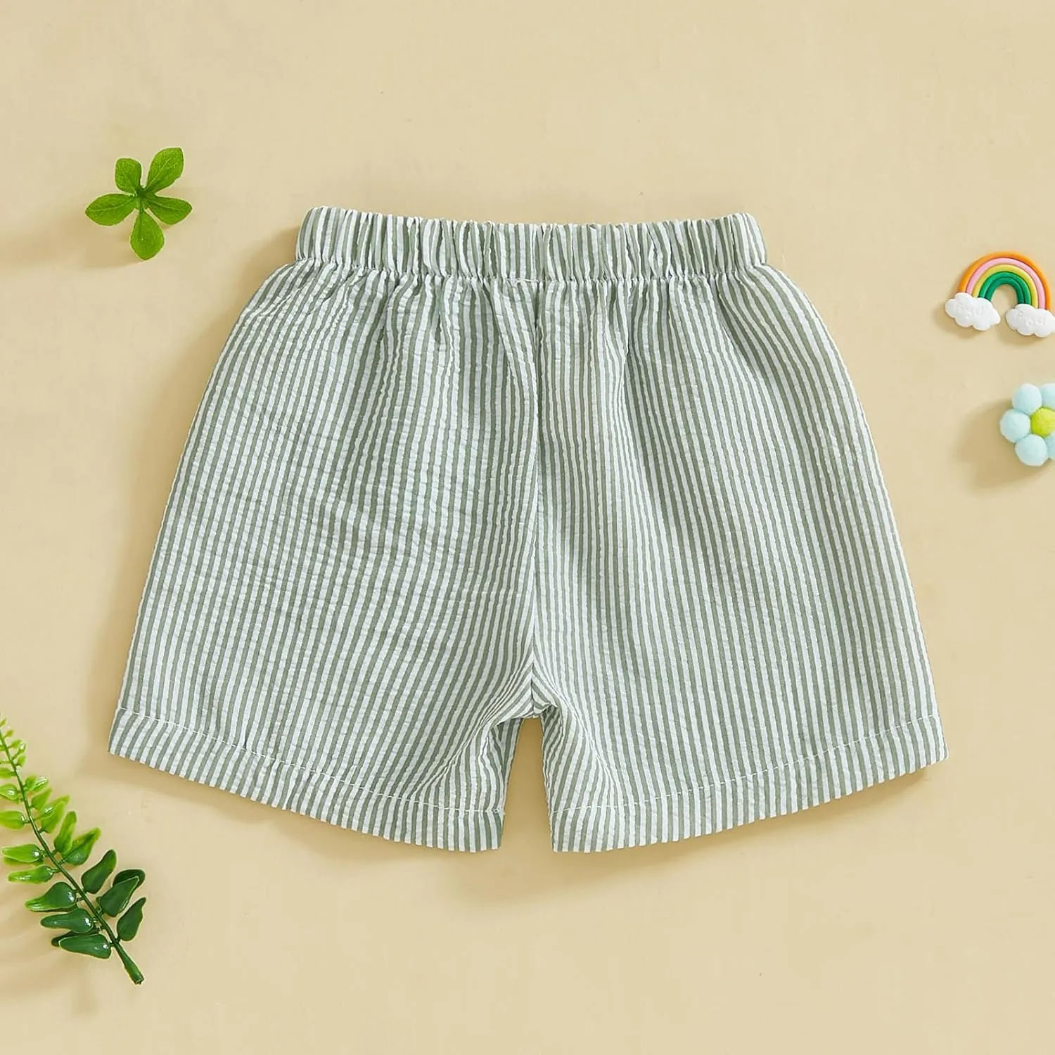 Toddler Baby Boy Girl Shorts Summer Casual Elastic Waist Striped Shorts Pants Boxer Bottoms