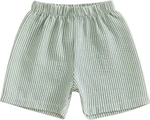 Toddler Baby Boy Girl Shorts Summer Casual Elastic Waist Striped Shorts Pants Boxer Bottoms