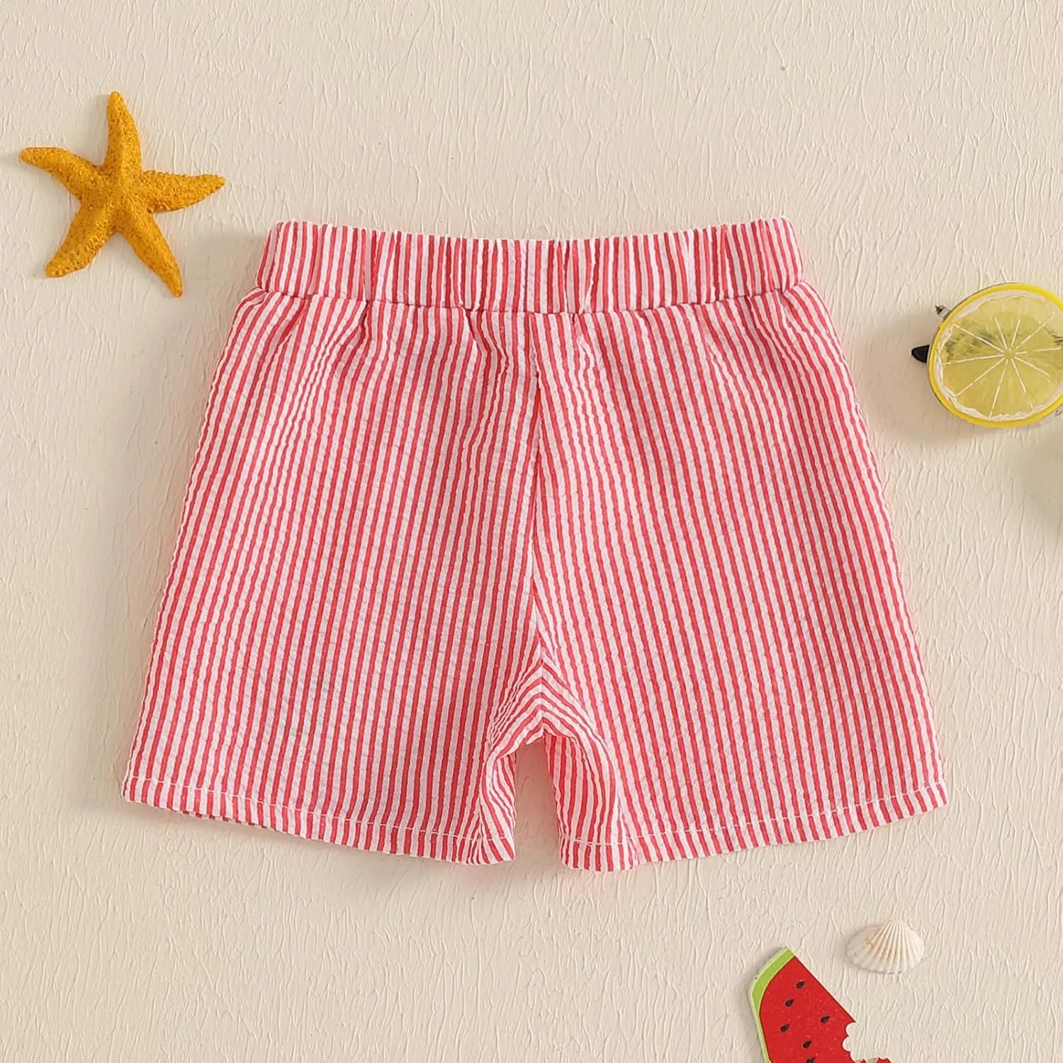 Toddler Baby Boy Girl Shorts Summer Casual Elastic Waist Striped Shorts Pants Boxer Bottoms