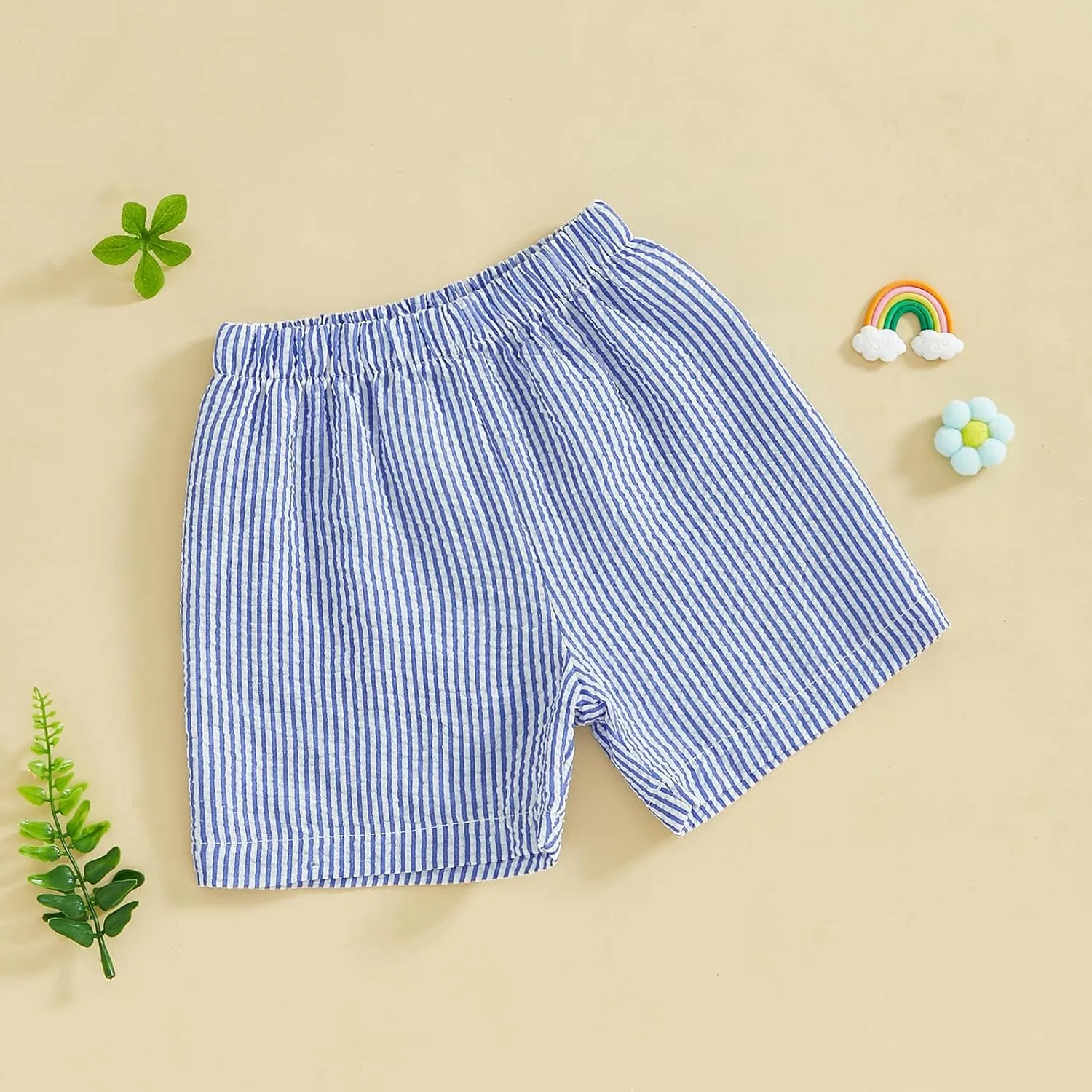 Toddler Baby Boy Girl Shorts Summer Casual Elastic Waist Striped Shorts Pants Boxer Bottoms
