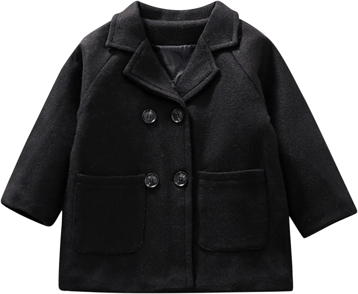Toddler Elegant Boys Trench Coat Girls Coat Plaid Double Jacket Breasted Notched Wool Coat Kids Warm Outwear